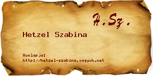 Hetzel Szabina névjegykártya